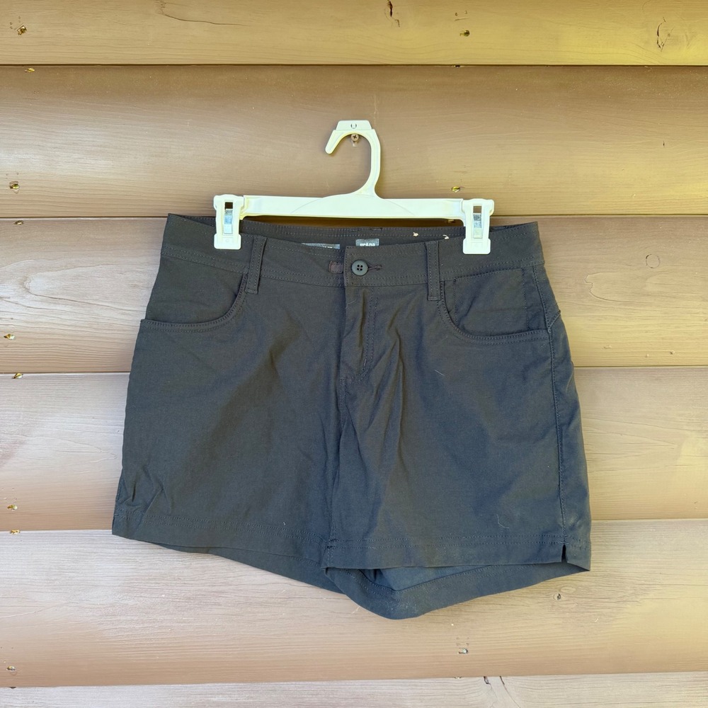 Prana Halle Shorts Womens Size 6 Black Hiking Outdoor Stretch Standard Fit